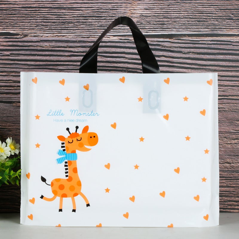 Cute Wool Bear New Plastic Portable Packaging Gift Clothing Shopping Bag Children'S Clothing Shoe Box Bag - Image 1